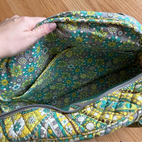 Vera Bradley Portfolio Messenger Bag Lemon Parfait Fabric Canvas Shoulder Strap - Picture 8 of 10